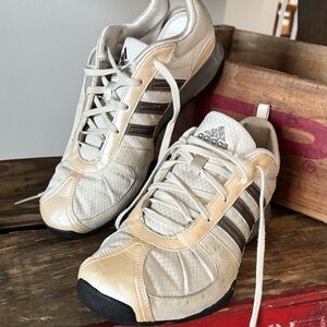 Adidas Sneakers Ivory W/ Bronze Stripes 3-D Cushion 8.5